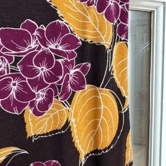 LuLaRoe | Julia Chocolate Brown Hydrangea Midi Dress Size L Large NWOT - Picture 5 of 10